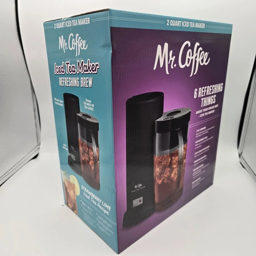 Mr. Coffee 2 Quart Iced Tea Maker Black BVMC-ITM-BLK Refreshing Brew New